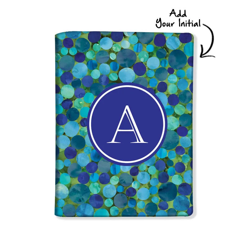 Customized Passport Cover Travel Luggage Tag - Marble Blue Dots