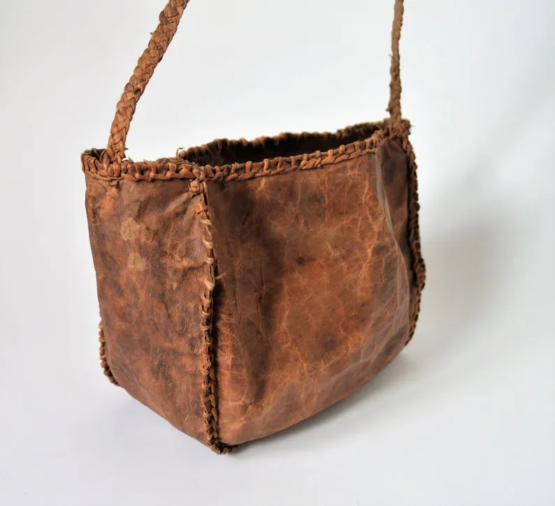 Desert Ethnic leather bag, Goat leather Tribal Style