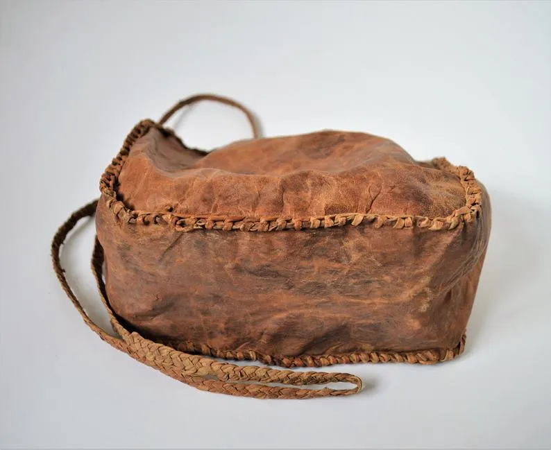 Desert Ethnic leather bag, Goat leather Tribal Style