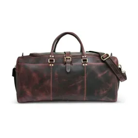 Drak Brown Leather Duffle Bag