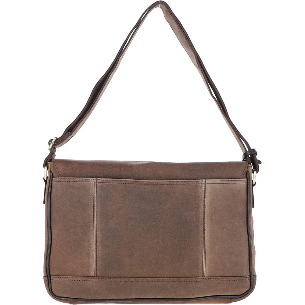 Edward Leather Messenger Bag - BROWN