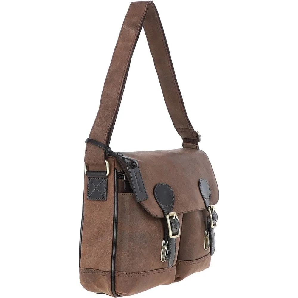 Edward Leather Messenger Bag - BROWN