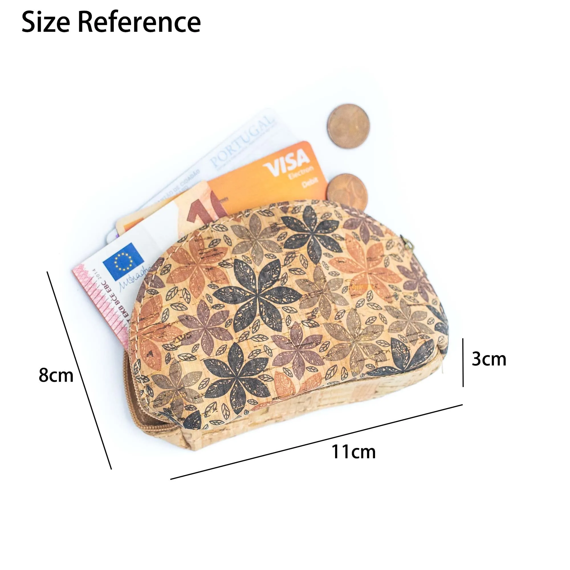 Elliptical Printed Cork Ladies' Coin Purse（10units）BAGD-120