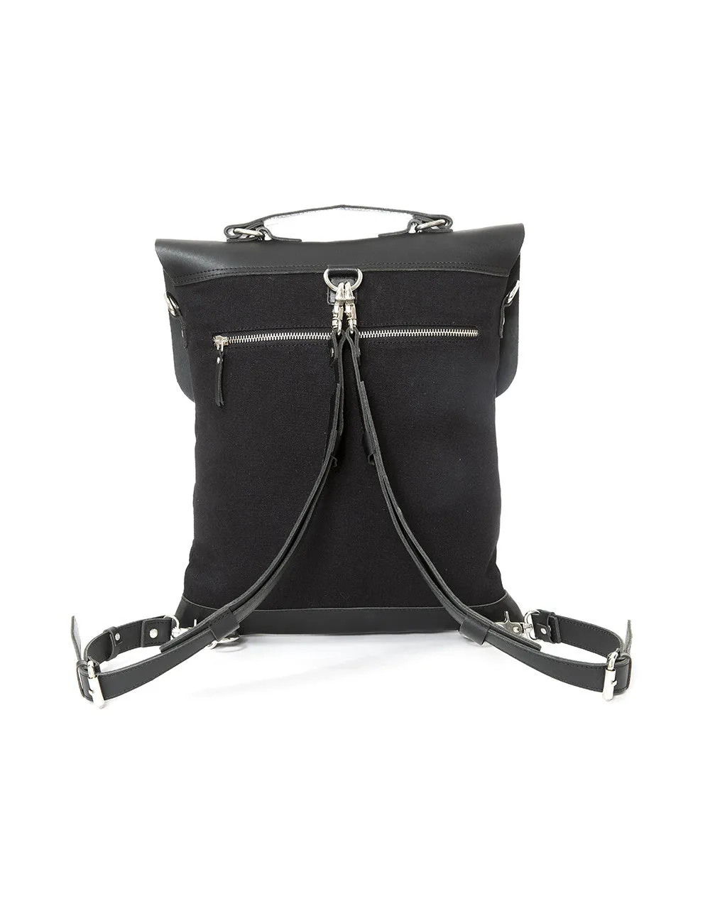 Enter Leather/Canvas Messenger Tote in Black