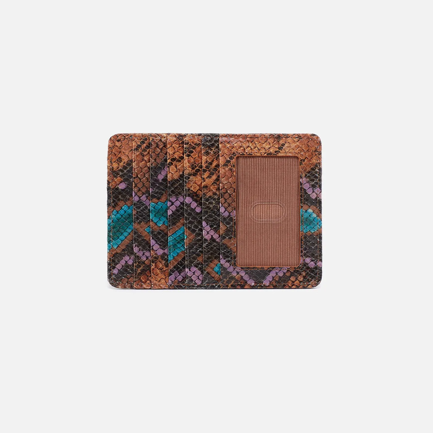 Euro Slide Card Case In Printed Leather - Vivid Snake Print