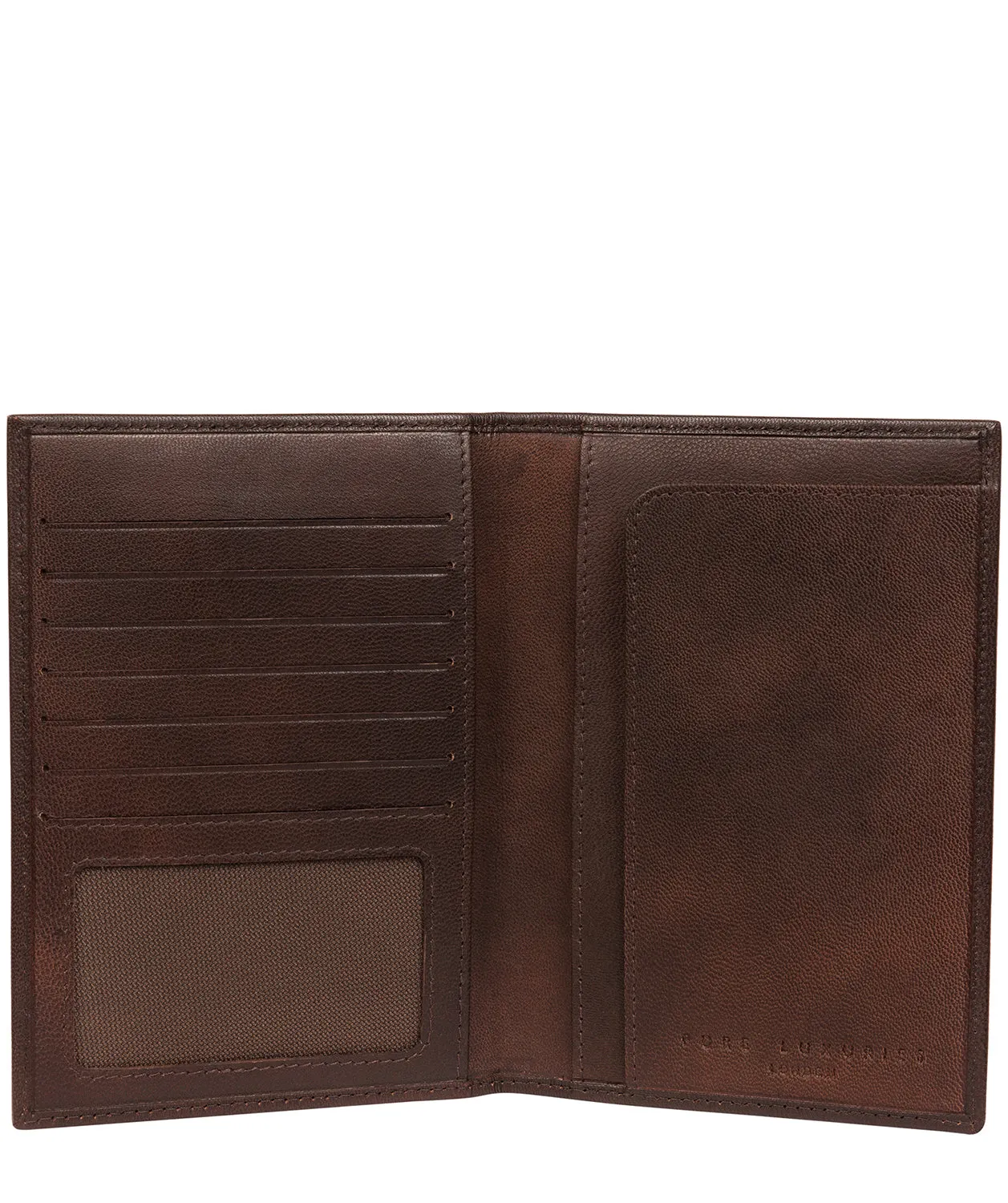 'Explore' Vintage Brown Leather Passport Holder