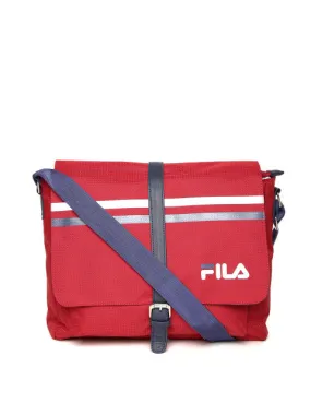 FILA Unisex Red Fabian Patterned Messenger Bag