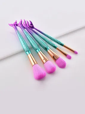 Fish Shaped Ombre Handle Eye Brush 5Pcs