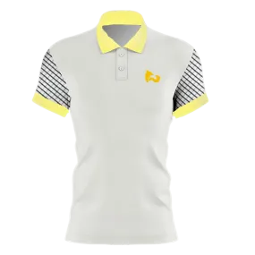 FITN White & Yellow Women's Tennis Polo