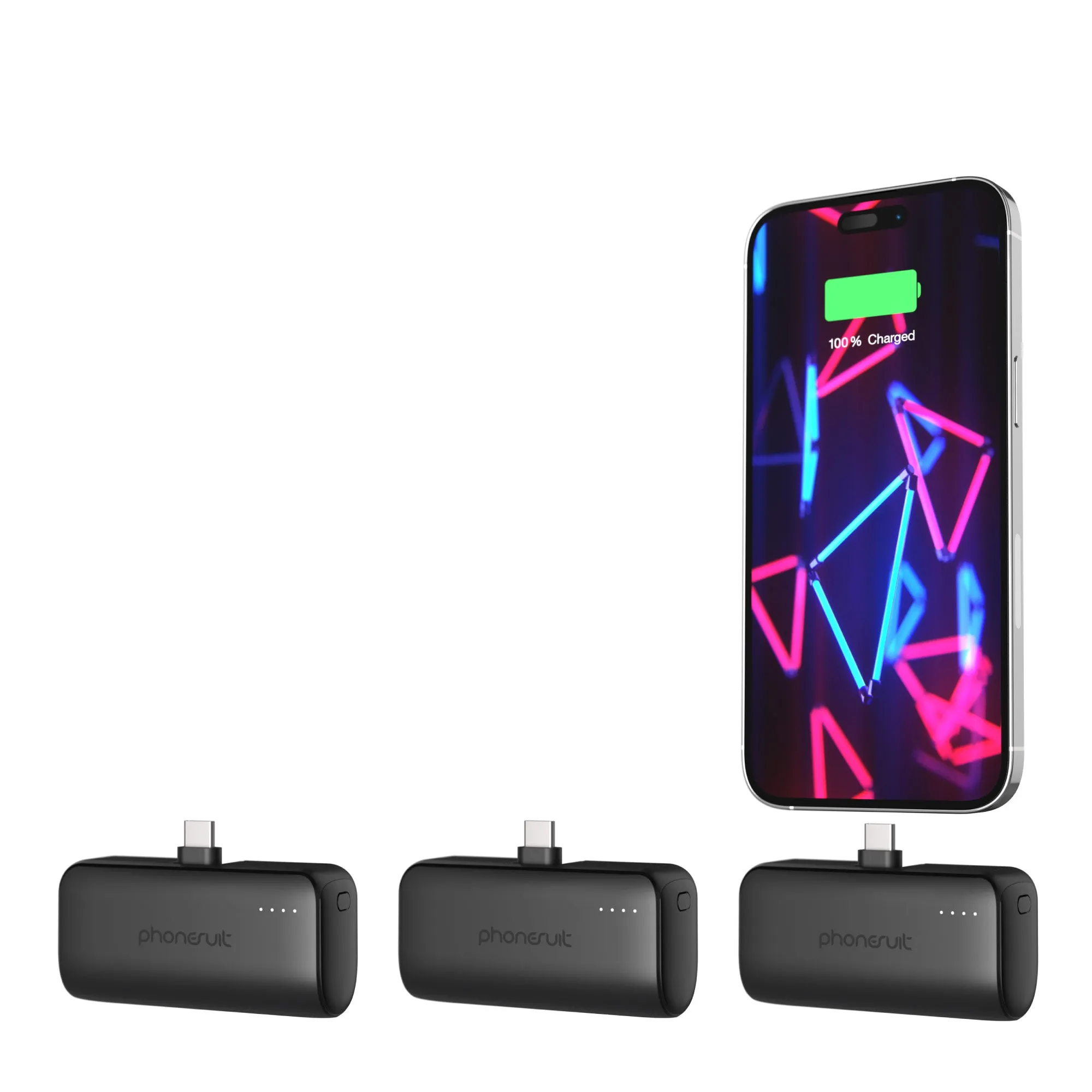 Flex XT | Portable Pocket Charger & Battery Pack | for USB C  | 3 Pack