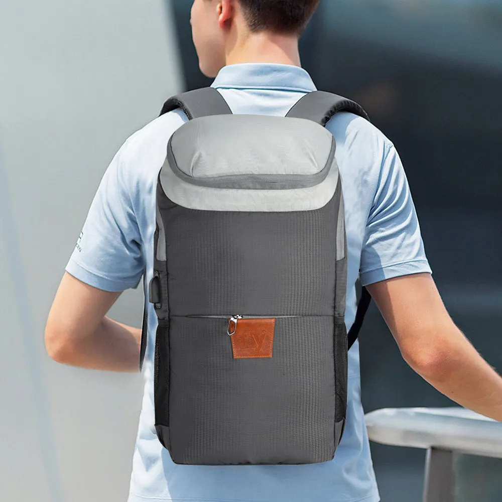 Fly Fashion 20 ltrs Polyester Multi Color Laptop Backpack Rucksack Travel Bag Men Women (Grey)