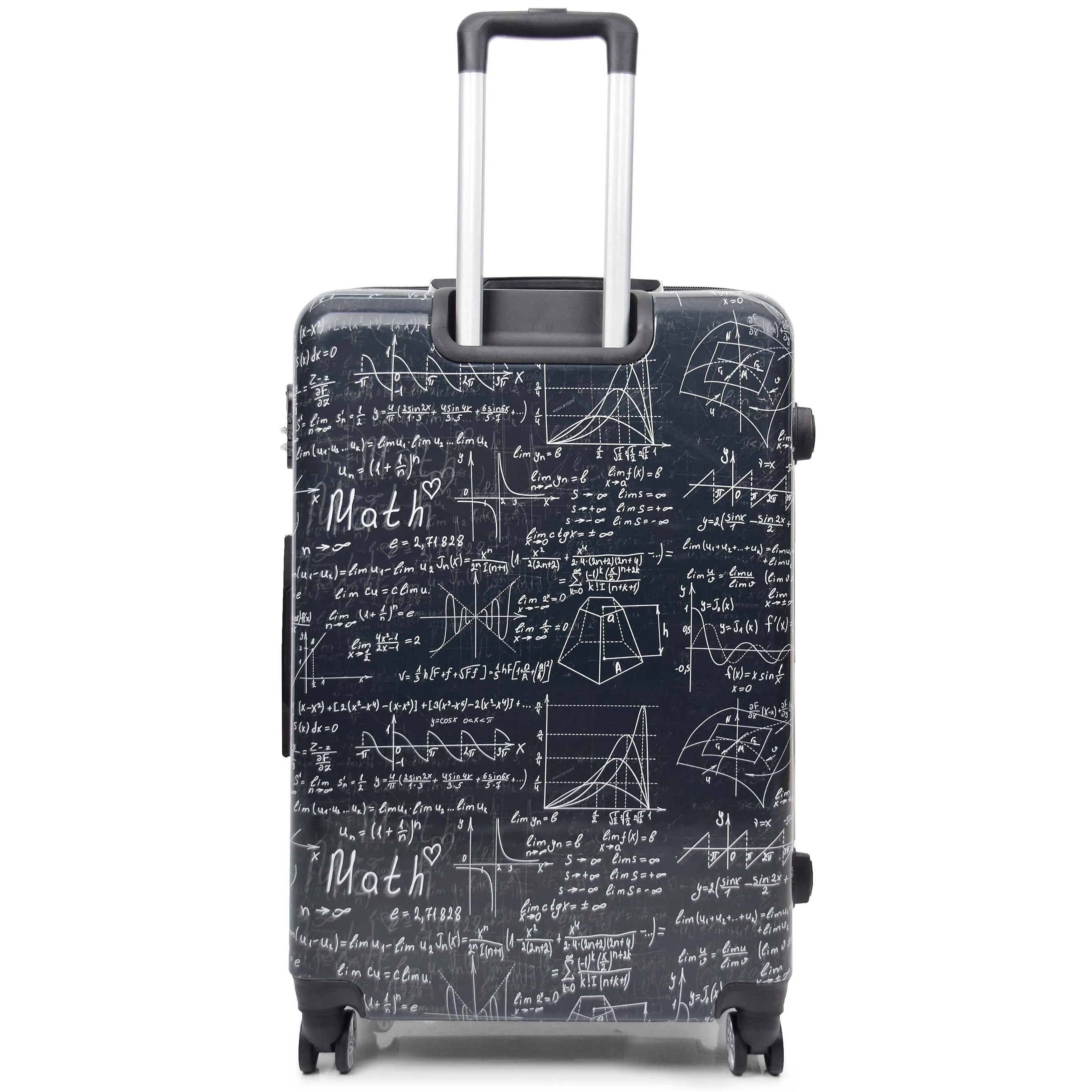 Four Wheel Suitcase Hard Shell Expandable Luggage Maths Print