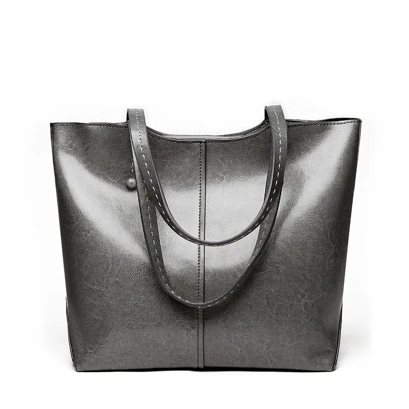 Genuine Cow Leather Luxury Handbag Tote Bag