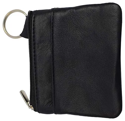 Genuine Leather Coin Purse Keychain for Women Marshal Coin Pouch Mini Zipper Change Purse Wallet