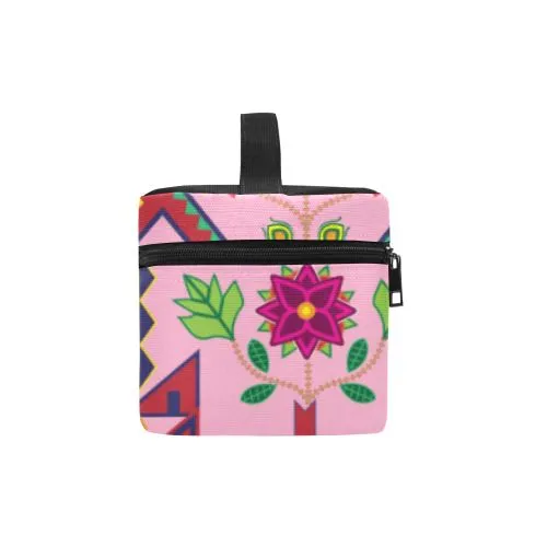 Geometric Floral Spring-Sunset Cosmetic Bag/Large