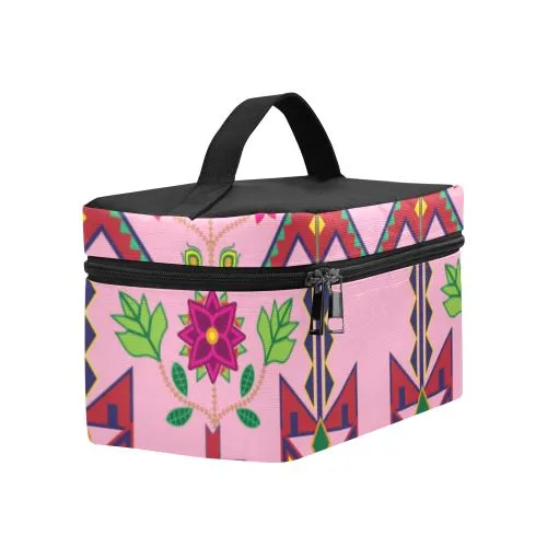 Geometric Floral Spring-Sunset Cosmetic Bag/Large