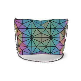 Geometric Holographic Luminous Crossbody Bag For Women