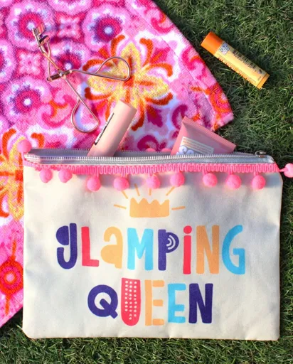 Glamping Queen Makeup Bag - Cotton