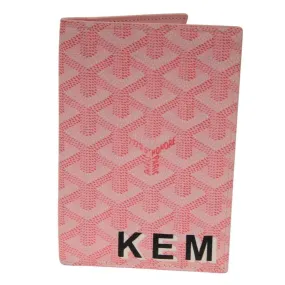 Goyard Grenelle Passport Holder Pink Travel Wallet I.D Card Money Holder File