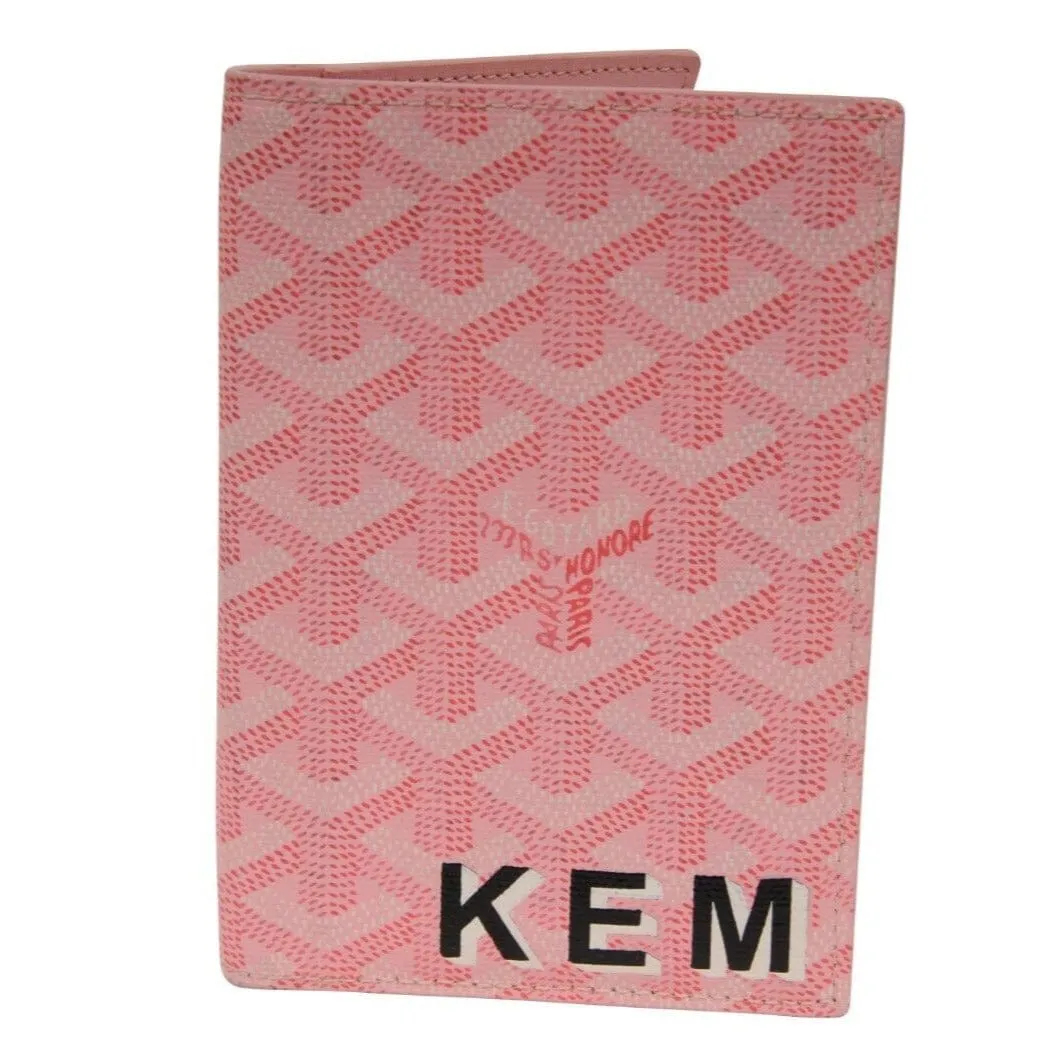 Goyard Grenelle Passport Holder Pink Travel Wallet I.D Card Money Holder File