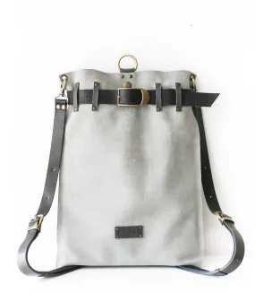 Gray w/Black Suede Backpack