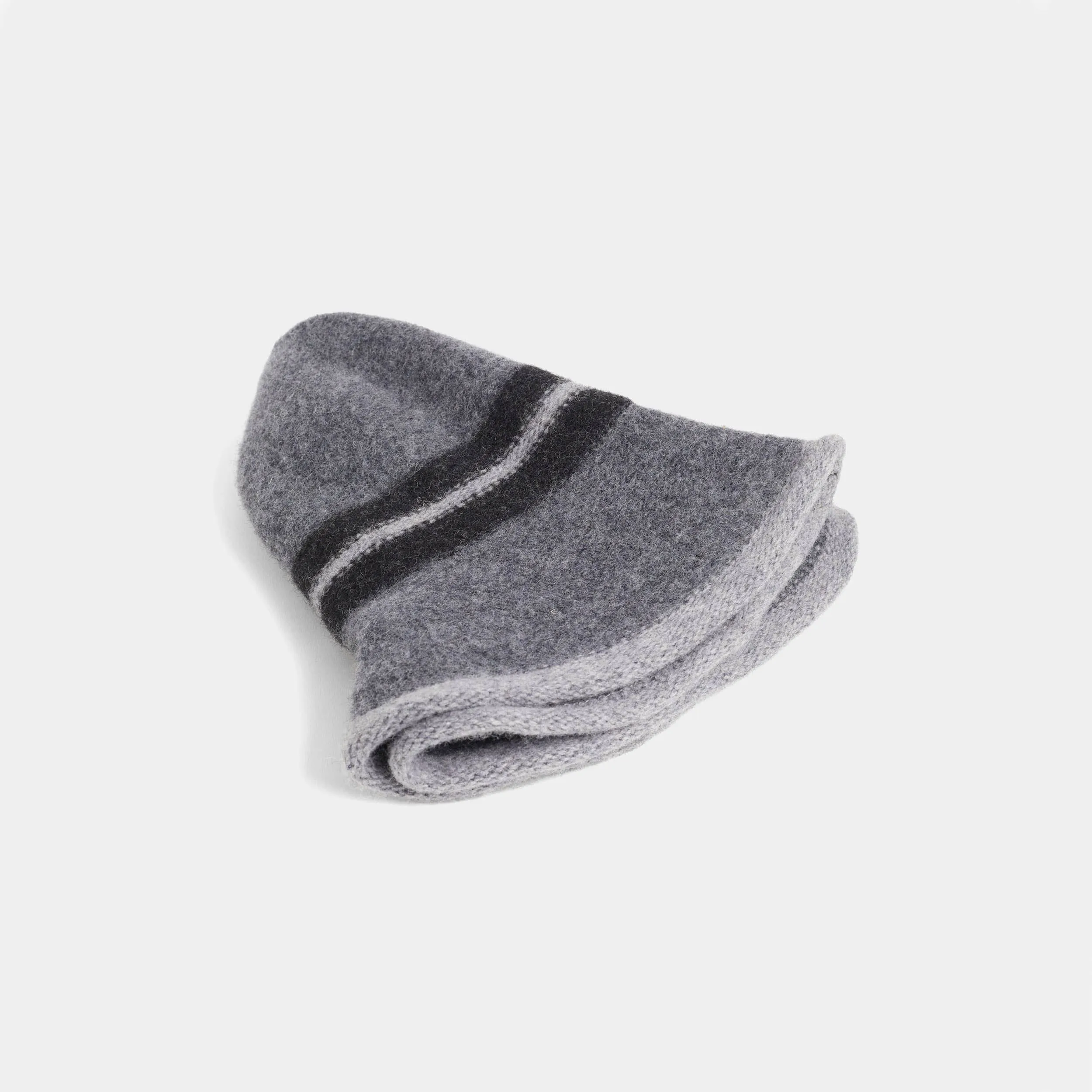 Grey Felted Peruvian Striped Hat: One Size