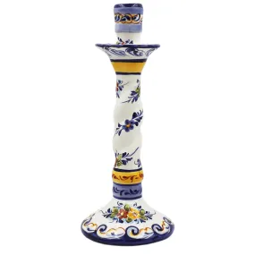 Hand-Painted Decorative Ceramic Floral Candle Holder