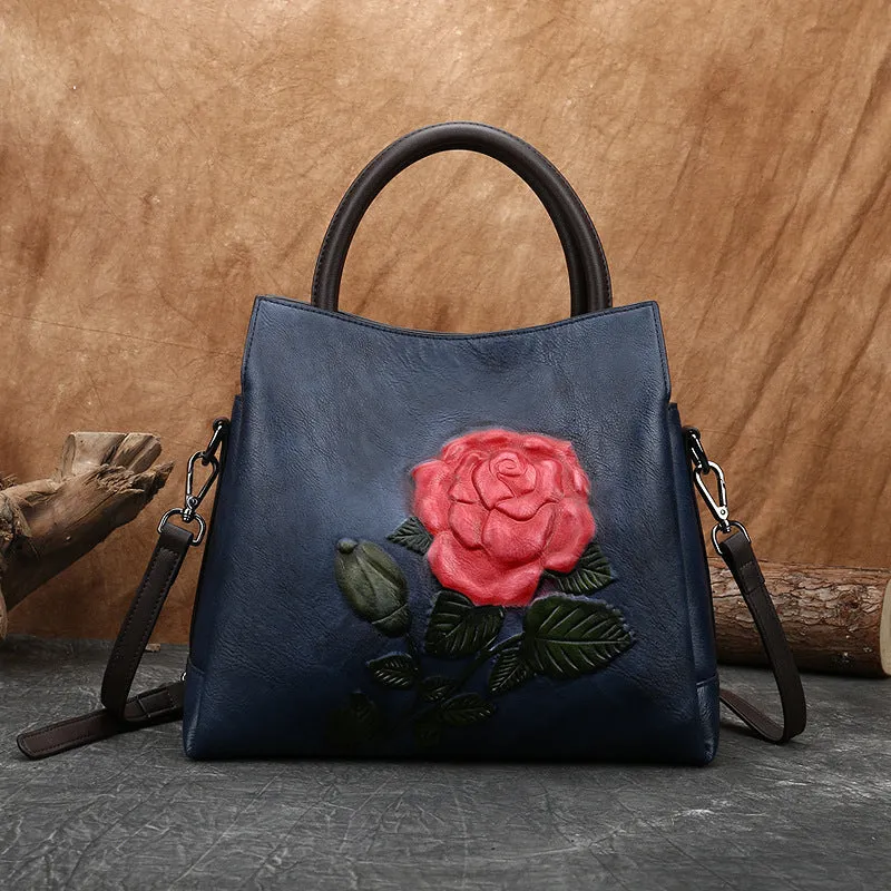 Hand-rubbed color bucket bag