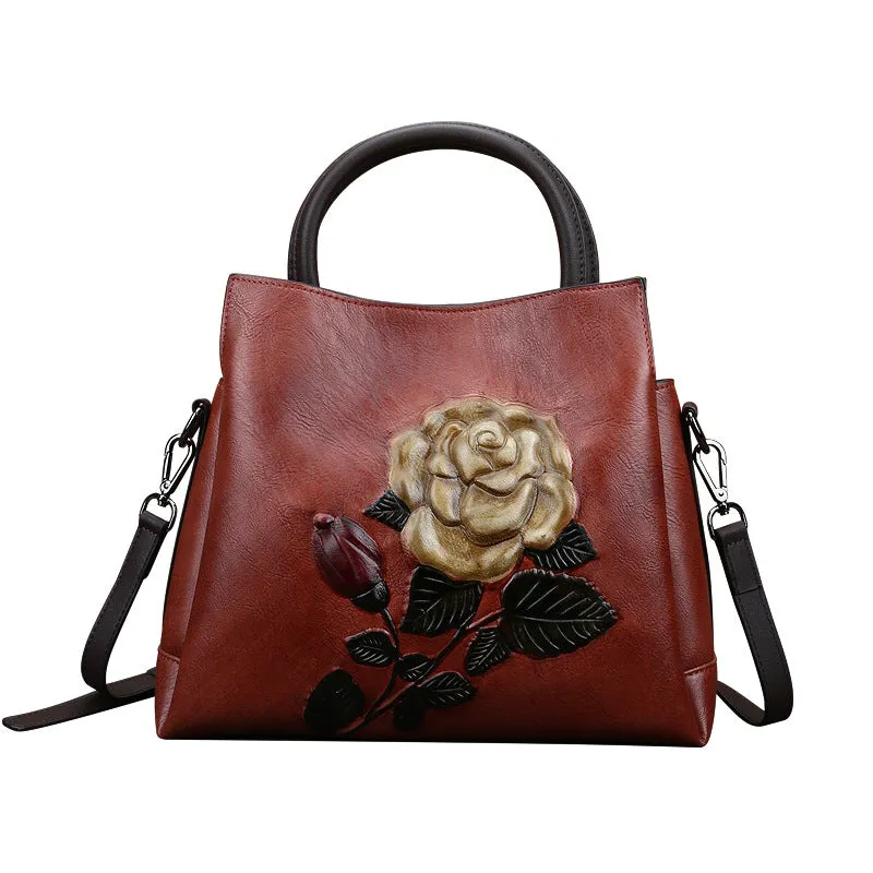 Hand-rubbed color bucket bag