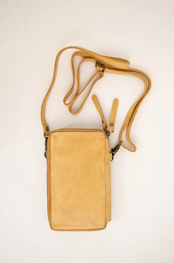 Handbag 500, Buckskin, Leather