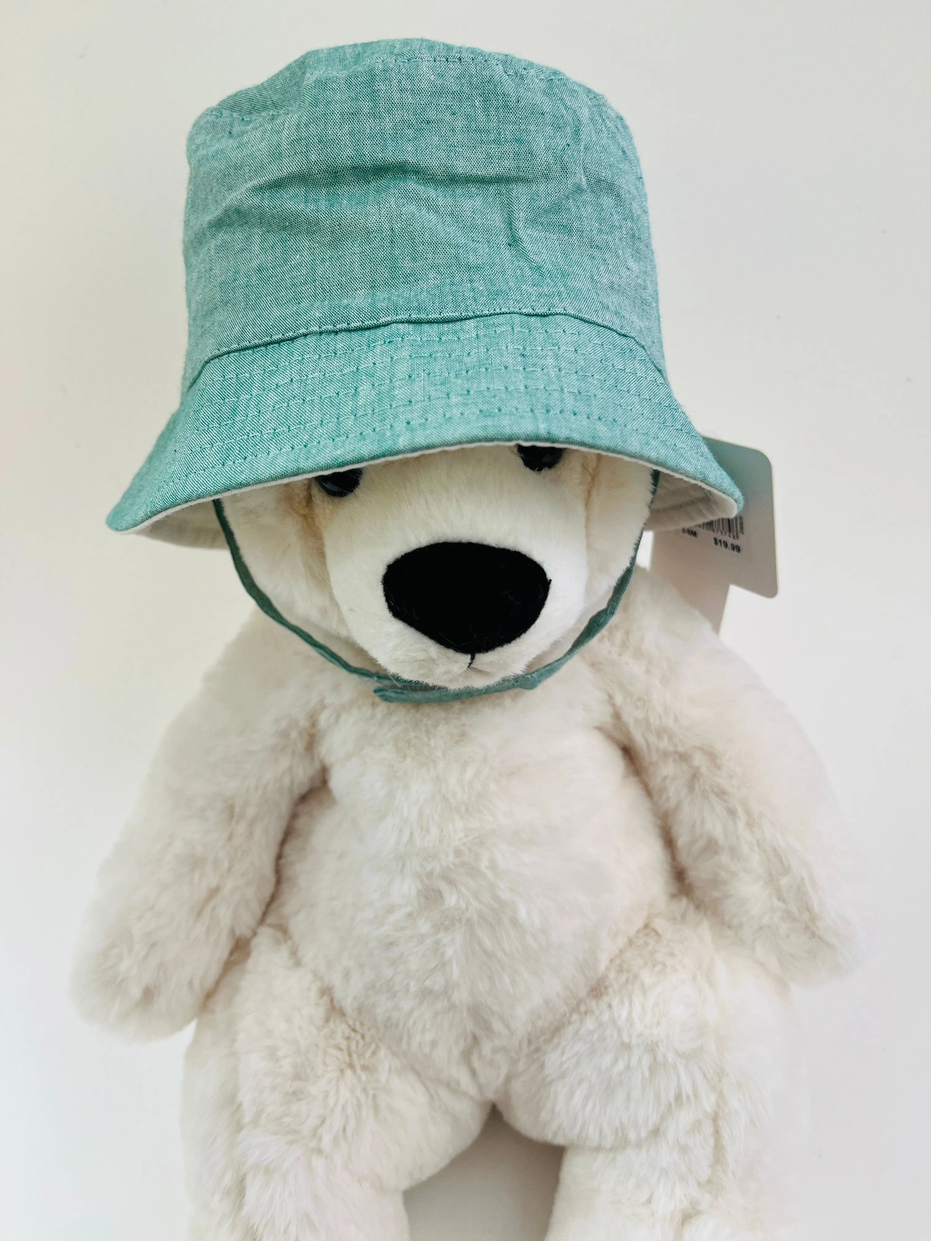 Hi Hop Chambray Reverse Green/White Denim Bucket Hat 6-12M