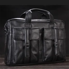 High Class Luxury Men Genuine 15"Laptop Briefcases Leather