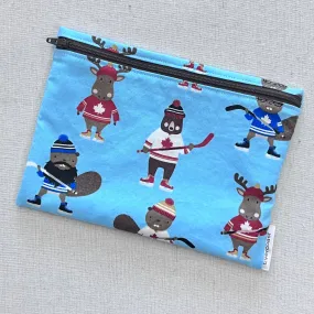 Hockey Beavers and Bears XL Bag/Makeup Bag