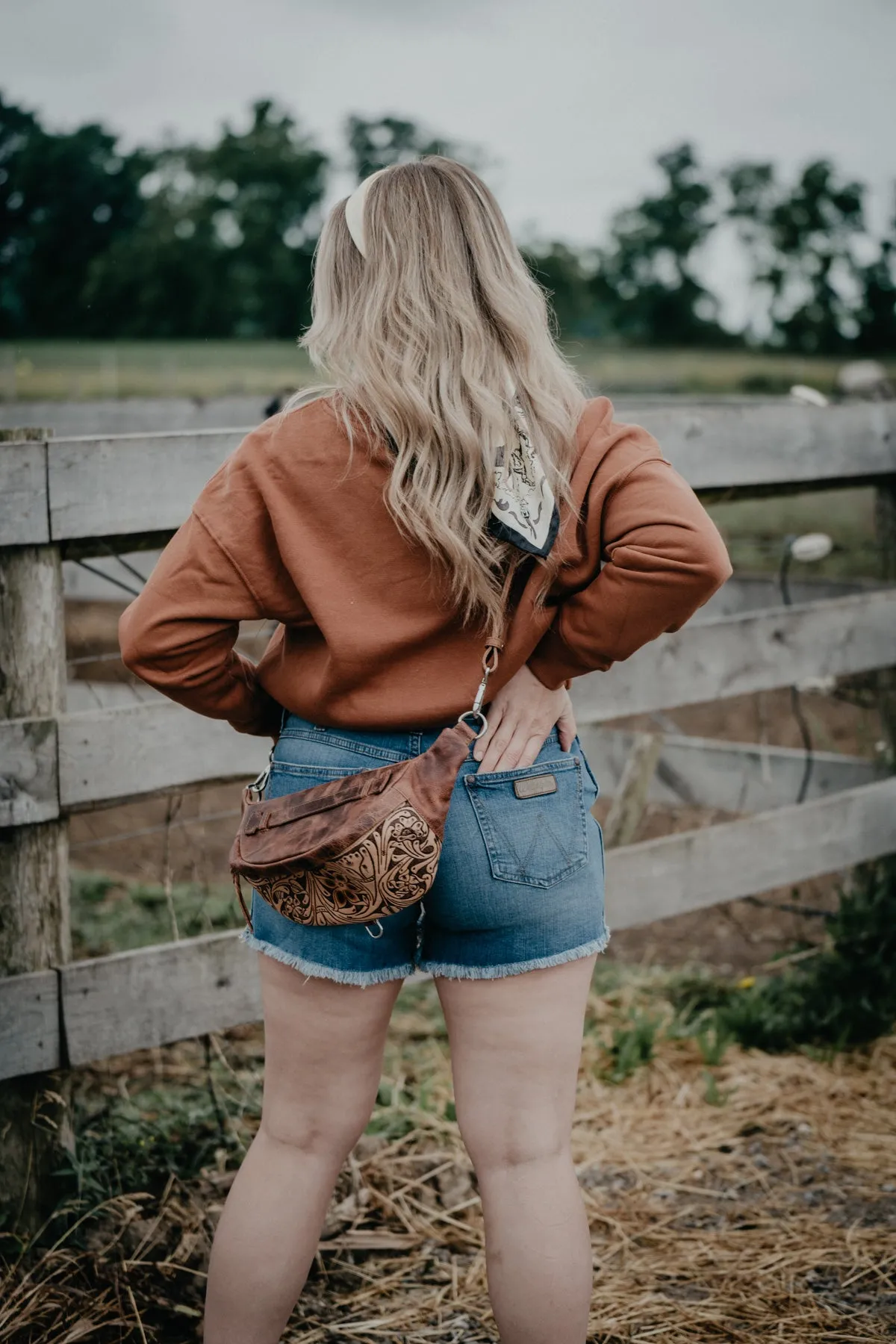 'Hollis' Fully Tooled Leather Bum Bag