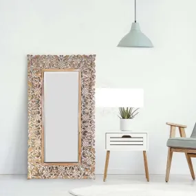Home & Goods International Wooden Hand Carved Decorative Wall Mirror Frame - Perfect for Bedroom, Home Décor and Living Room - Vertical or Horizontal Hanging - Elegant Framed || 24 x 60 Inch
