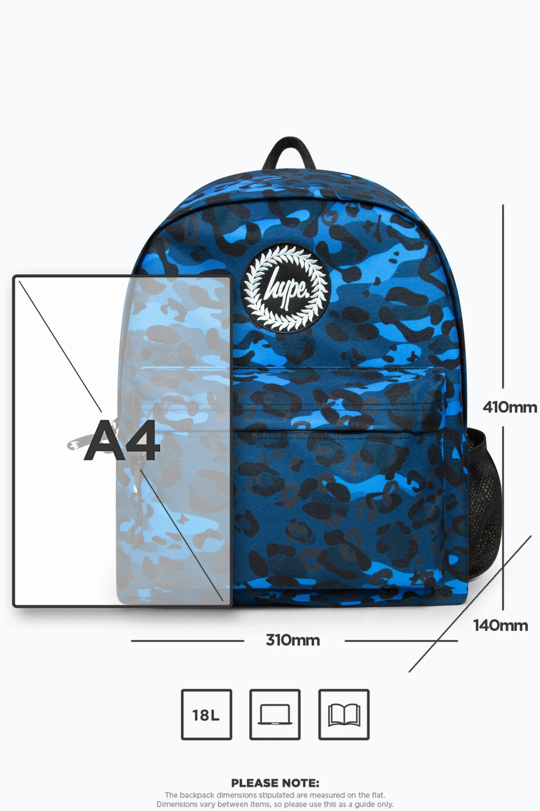 Hype Girls Iconic Blue Camo Leopard Print Backpack