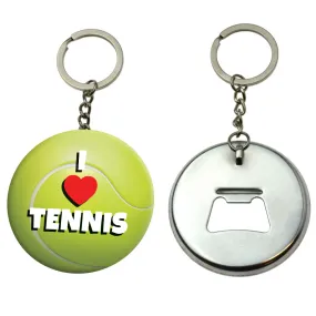 I Love Tennis Wimbledon Bottle Opener Keyring - 58mm