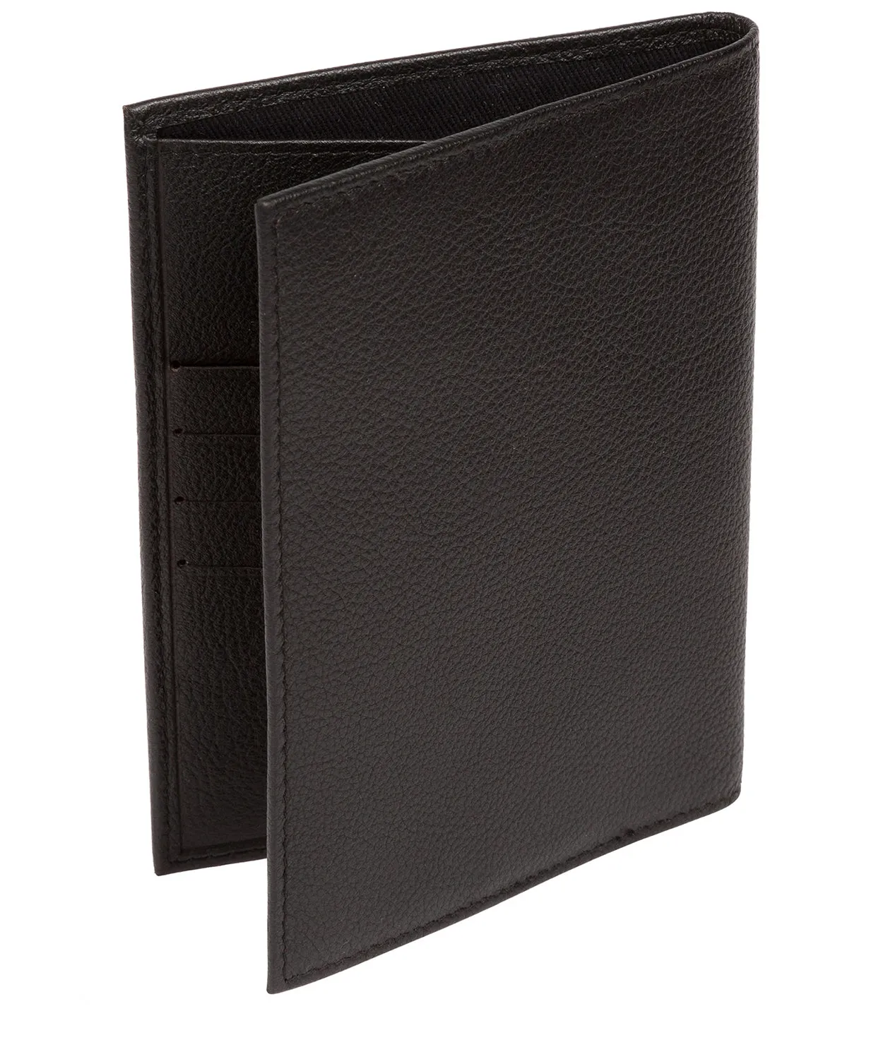 'Jet' Black Leather Passport Holder