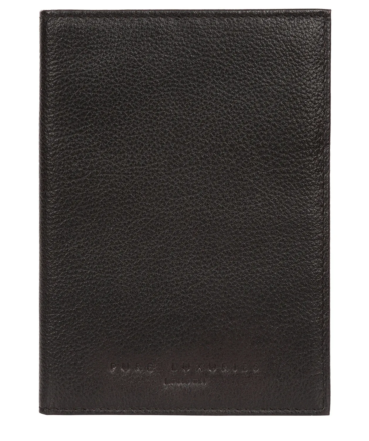 'Jet' Black Leather Passport Holder