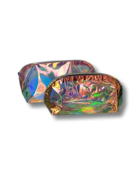 Kiss Me Jane Iridescent Makeup Bag Set of 2