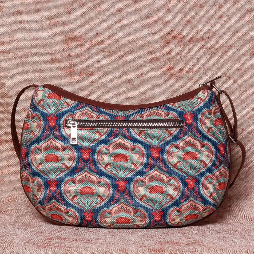 Kovil Blue Structured Shoulder Bag