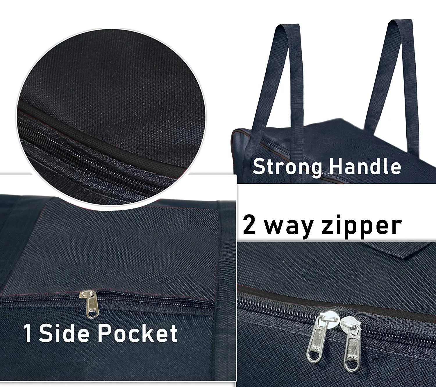 Kuber Industries Luggage Bag | Trolley Bags for Travel | Collapsible Luggage Bag | Travelling Bag | Trolley Bags for Suitcase | Lightweight Luggage Bag | 24 Inch | Pack of 4 | Navy Blue