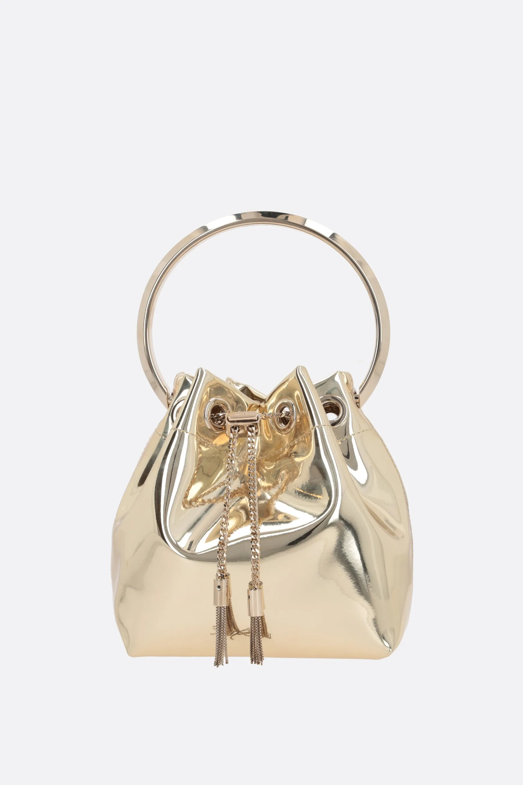 Laminated Faux Leather Bucket Bag