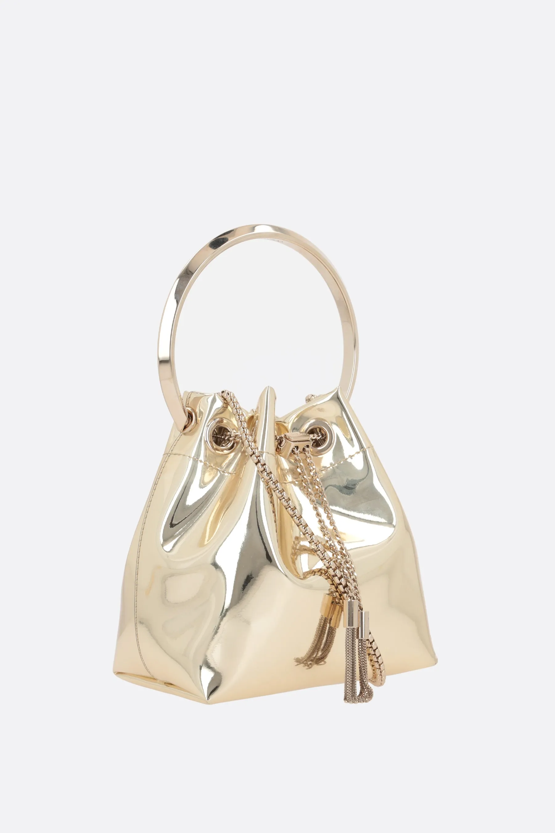 Laminated Faux Leather Bucket Bag