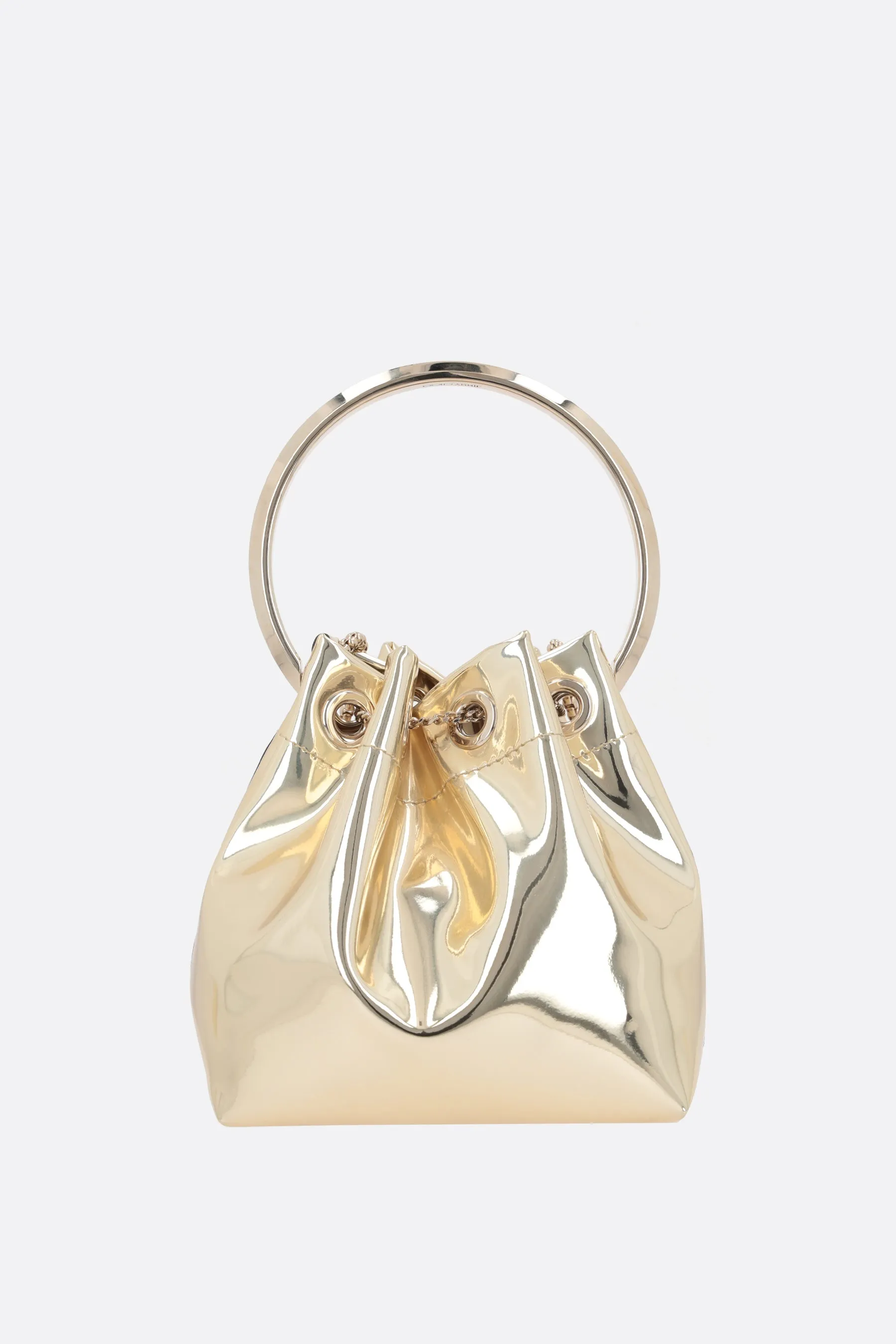 Laminated Faux Leather Bucket Bag