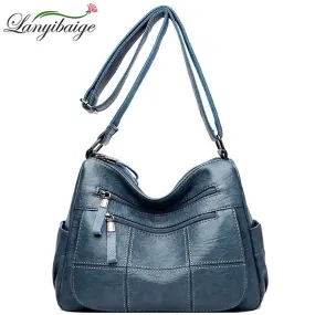 LANYIBAIGE Leather Messenger Style Adustable Shoulder Bag