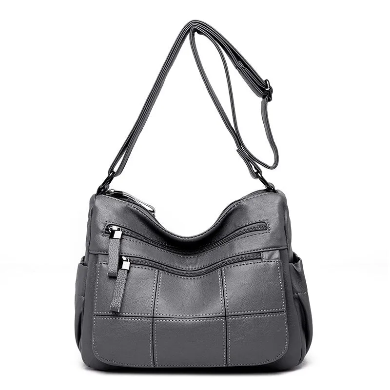 LANYIBAIGE Leather Messenger Style Adustable Shoulder Bag