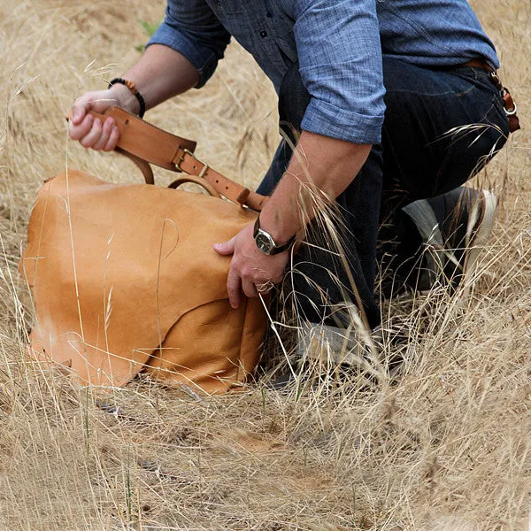 Large Leather Messenger Bag - Natural "Cascade"