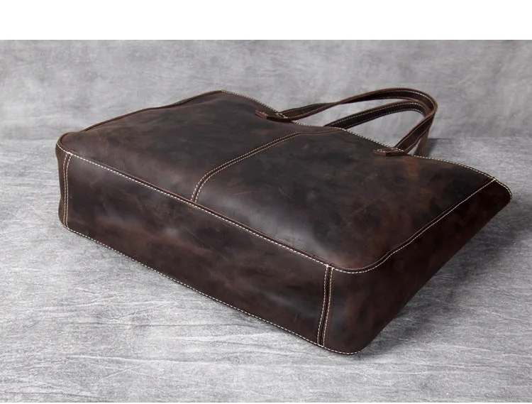 Large Storage Vintage Leather Handle Bags for Men&women