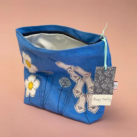 Large wash/makeup bag- flowers